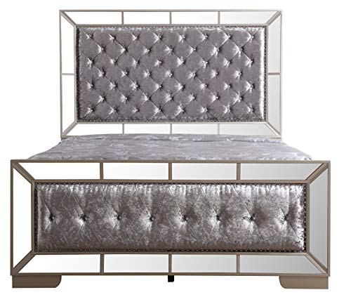 Glory-Furniture-Hollywood-Hills-Queen-Silver-Champagne-Bed-Room-Furniture-64-H-x-65-W-x-92-D Glory Furniture Hollywood Hills Queen Silver Champagne Bed Room Furniture 64 H x 65 W x 92 D