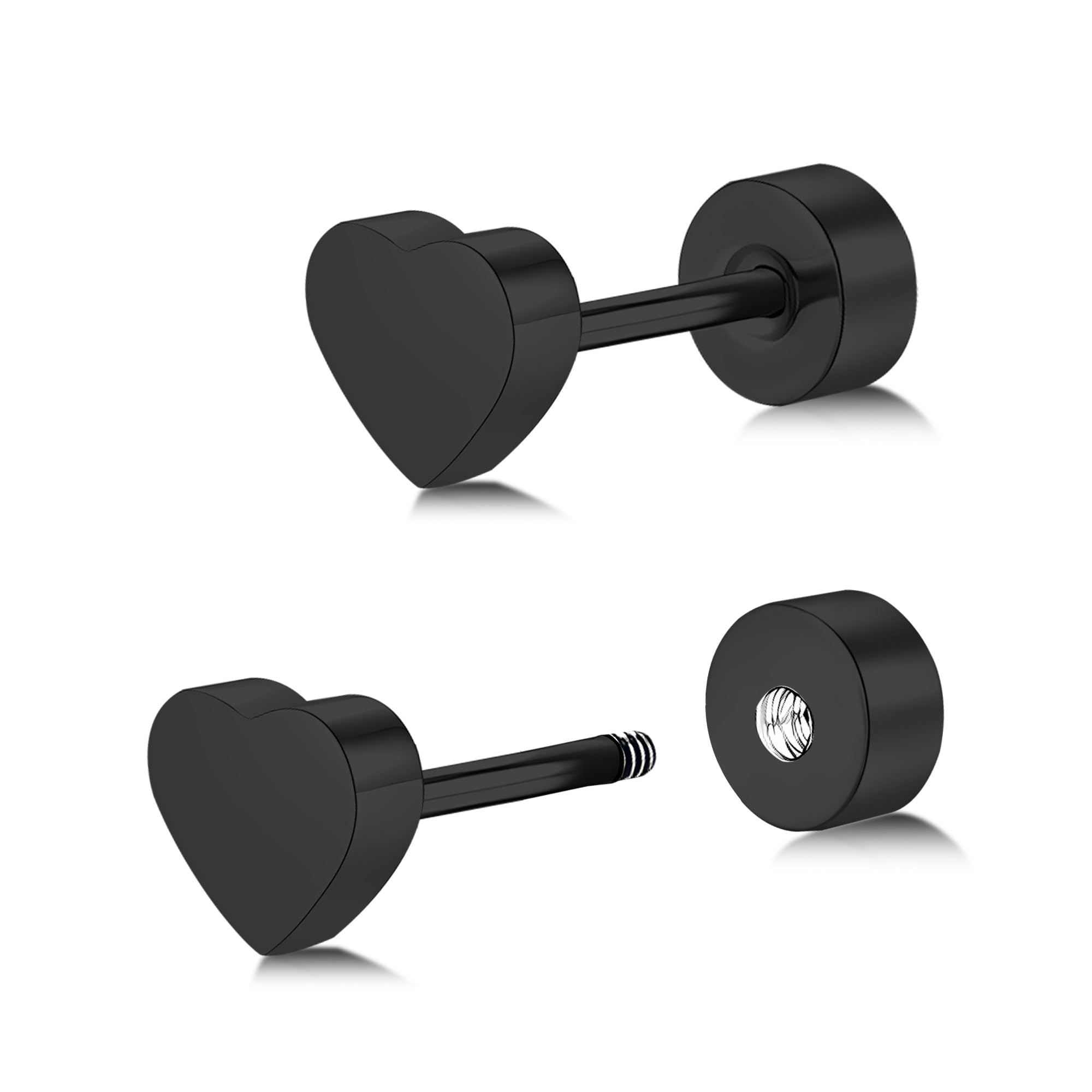 BLISI Titanium Dot Earrings 20G Hypoallergenic Disc Studs for Sensitive Ears Screw on Flat Back Nap Earrings, Cute Classic Jewelry Present for Women &