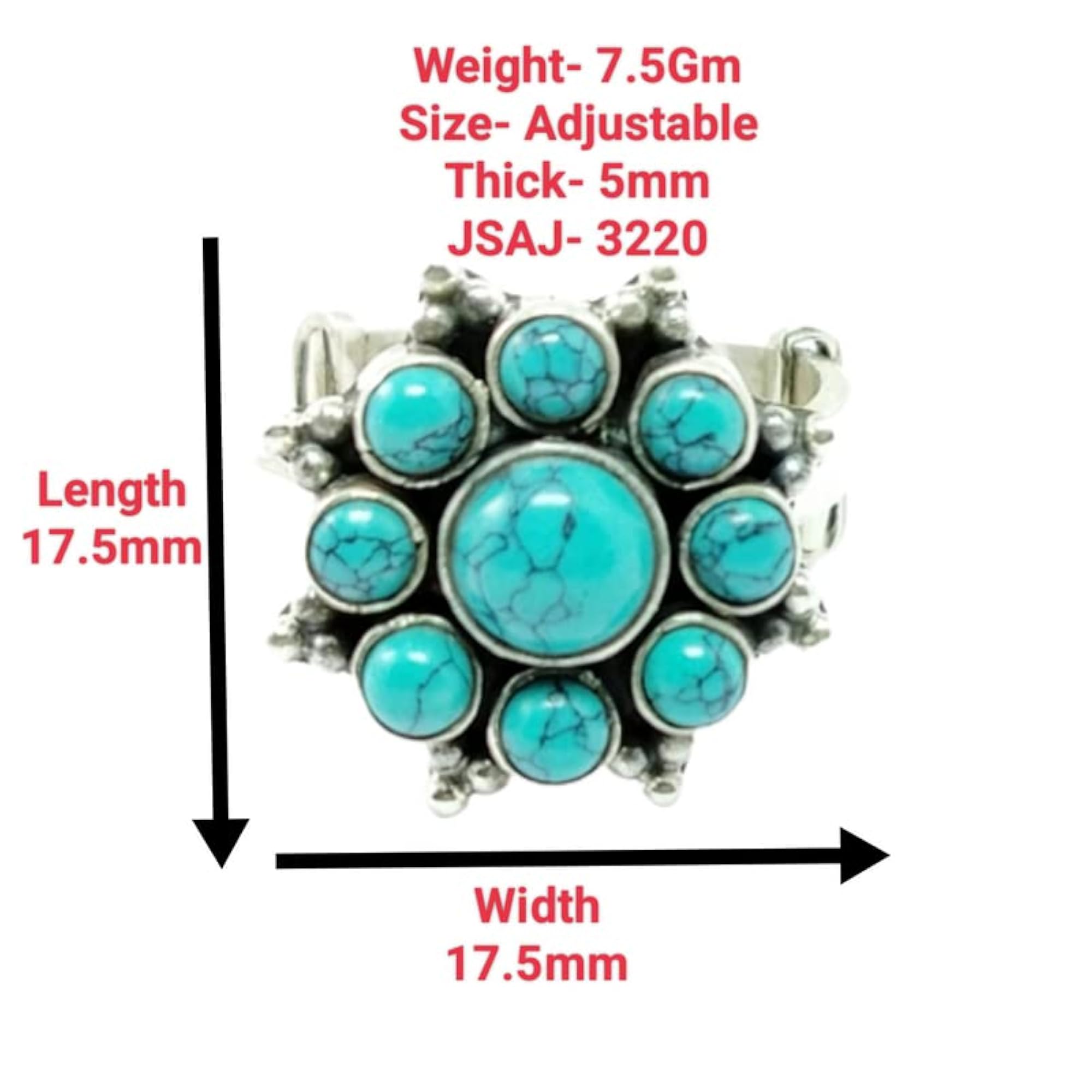 Round Shape Multi-Stone 925 Sterling Silver Ring, Elegant Gift
