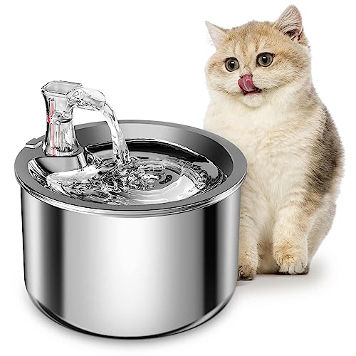Fuente de agua para gatos y perros acero inoxidable
