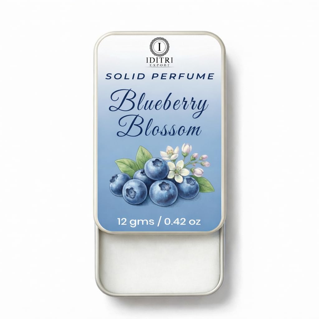 Solid Perfume Blueberry Blossom | Alcohol Free Wax Perfume Balm, Long Lasting Pocket Fragrance Tin 12g, Non Greasy Smooth Glide, Travel Friendly | Men & Women | Touch Up-picture-10