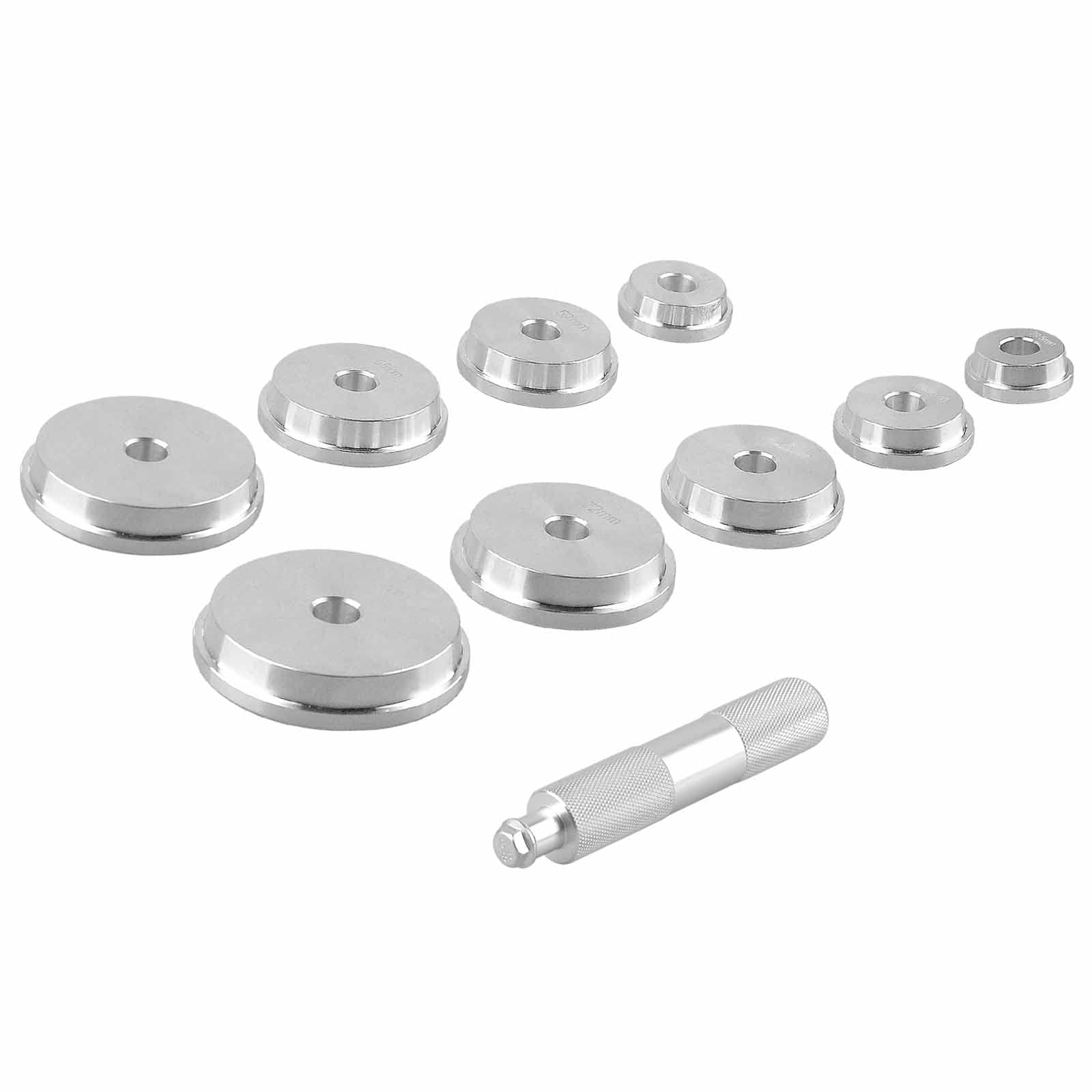 Juego de rodamientos métricos y anillos de sello - 9 discos - Caja de eje - Kit de sello universal de aluminio para rodamientos de ruedas de automóviles