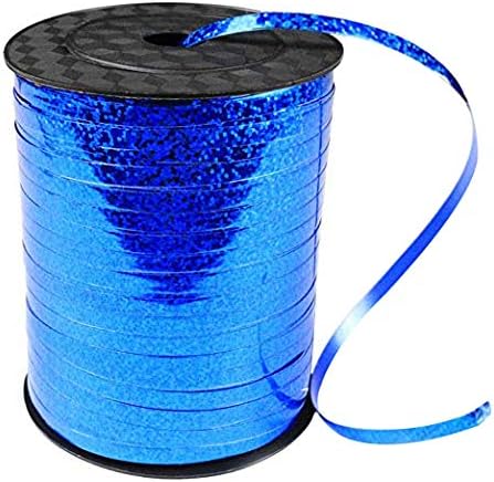 Amazon.com: 500 Yards Blue Crimped Curling Ribbon Shiny Metallic ...