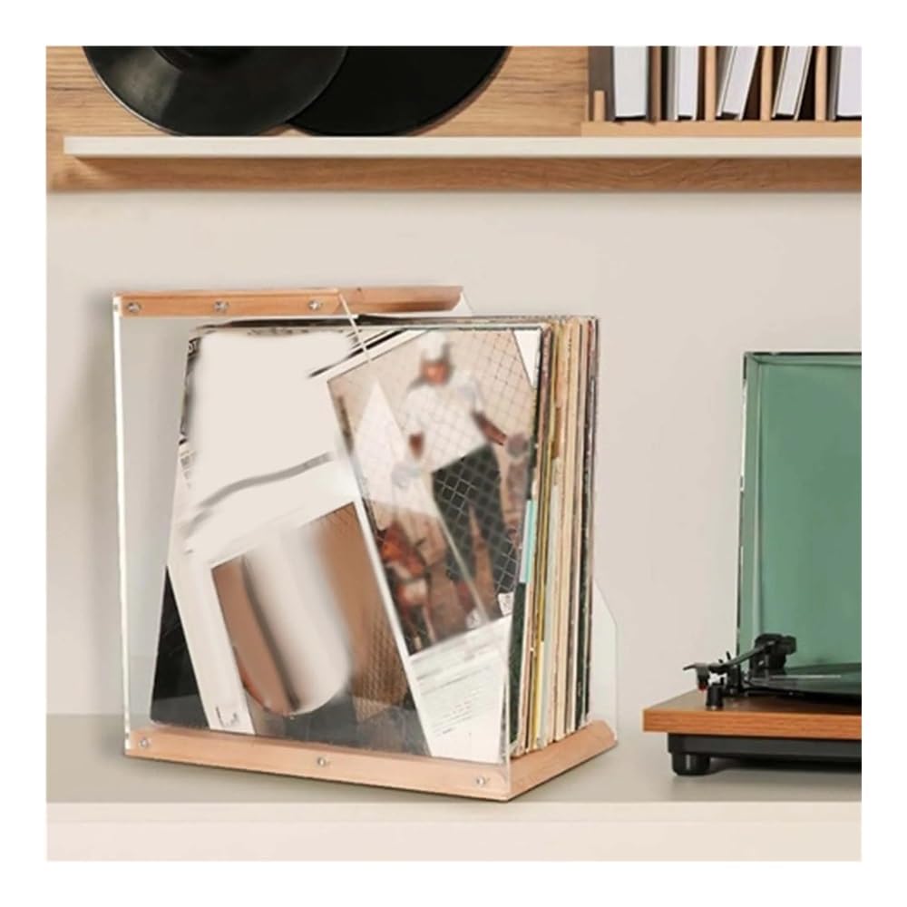 Stojak na płyty CD Pudełko do przechowywania płyt CD z litego drewna, drewniane płyty, stojak, wyświetlacz, dekoracja stołu dla książek, czasopism, miłośnicy muzyki w domu