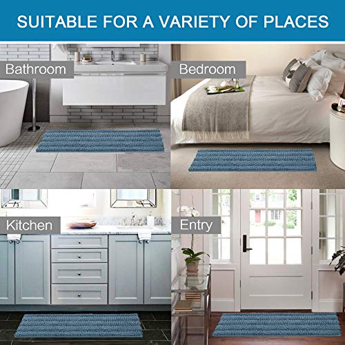H.Versailtex PART-HVTZBATHMAT-5920STONEBLUE Bathroom Rugs Bath Mat Runner Rug Non Slip Kitchen Rug Extra Long Bath Rug Runners Oversized 59 Inch X 20 Inch Absorbent Washable Dry Fast Plush Area Rug thumb #5