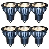 FWAYTECH LEDハロゲン電球 E11 ブラック 5W 調光器対応 ダイクロ型40W～50W相当 中角30度 ダクトレールLEDスポットライト 密閉器具対応 (2700K電球色相当, E11口金 調光 (本体黒) 6個)
