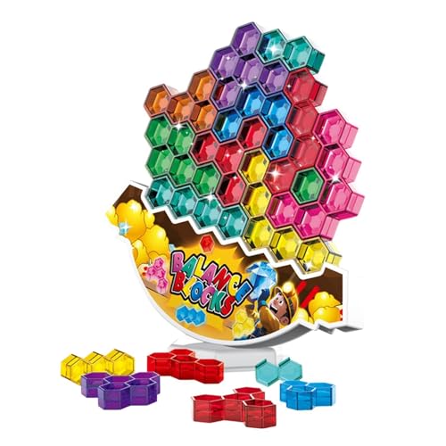 Genérico Juego de Bloques Equilibrio,Ladrillos de Equilibrio de Madera,Torre de Bloques Apilables - para Niños Pequeños Habilidades Motoras Finas Guardería Hogar Aula Escuela Escritorio