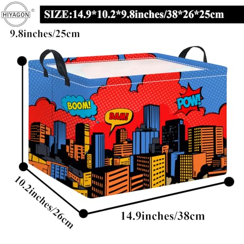 Image of Rectangular Baby Girl Basket Kids Baby Storage Basket Toy Storage Bin Organizer Box Room Decor(City)