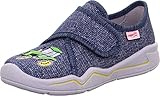 Cooles Design mit Stickmotiv Superfit Jungen BENNY Hausschuh, BLAU 8030, 32 EU