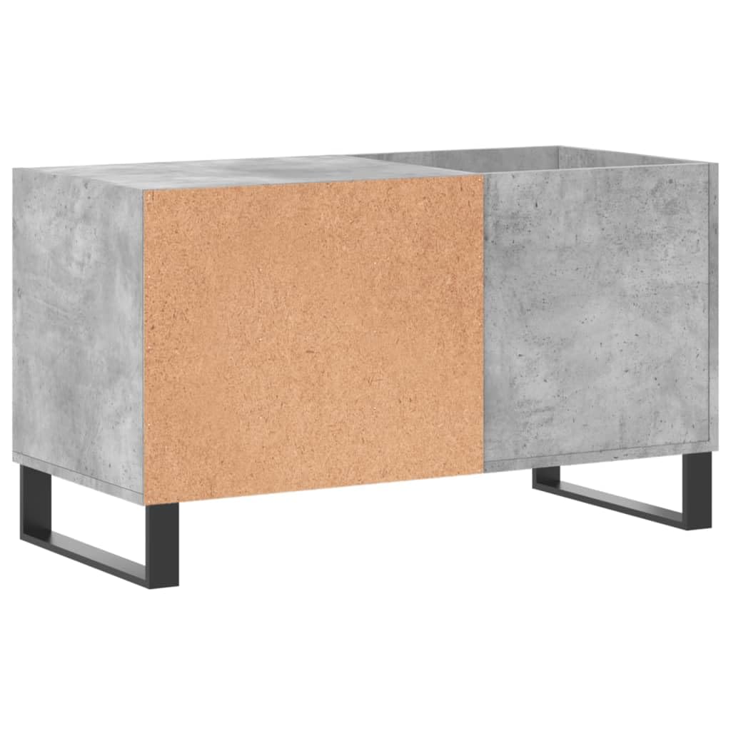 Armadio per dischi in vinile, grigio cemento, 85 x 38 x 48 cm | Spazioso mobiletto basso per il vostro soggiorno con superficie stabile per giradischi e gambe in metallo durevoli.