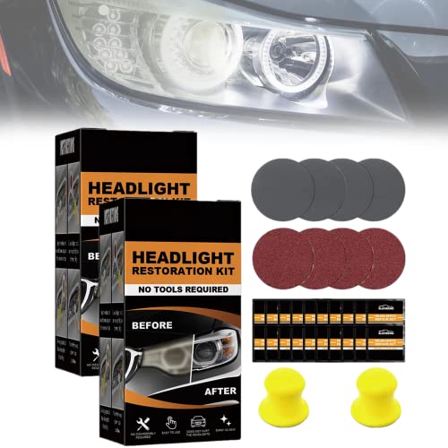 Kit de restauración de faros Restowipes,Toallitas limpiadoras de faros Restowipes,Kit de restauración de limpiador de faros para coche,limpiador de restauración de lentes de faros polacos (2 juegos)