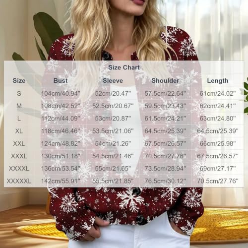 Christmas Sweaters for Women Plus Size Ugly Sweater Button Cardigan - image 5