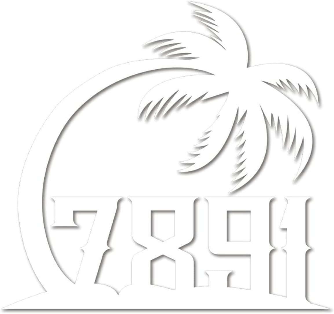 Address Plaque Customized Personalized Palm Tree House Number Address Metal Sign 1 House Numbers Wall Mounted Sign Outdoor Decor Aluminum Vintage for House, Street, Front Door Bright Easy Install