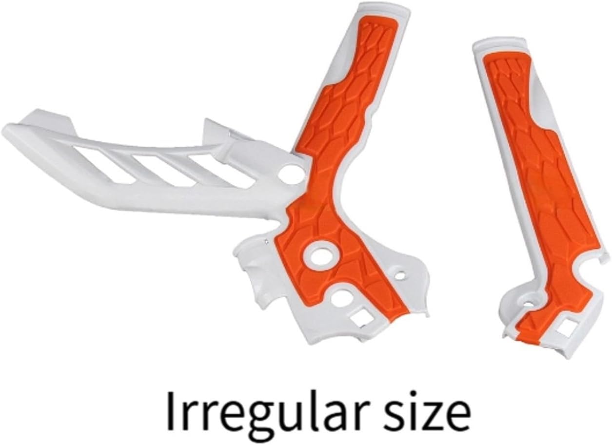 Motorcycle Frame Guards Frame Protector Grip Dirt Bike Accessories Premium PP(Orange White)