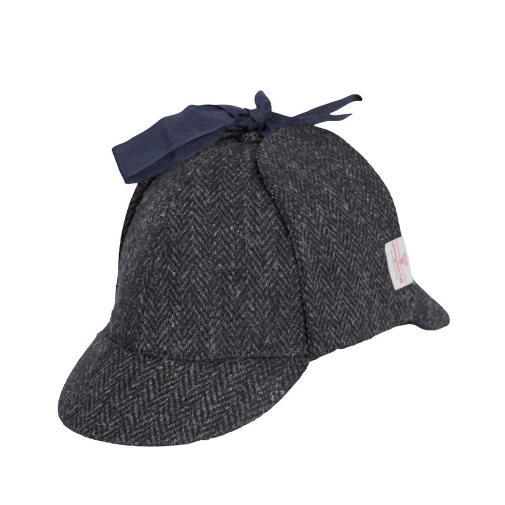 Walker And Hawkes Unisex Gunmetal Grey - Harris Tweed Watson Deerstalker Hat - Small (57Cm)
