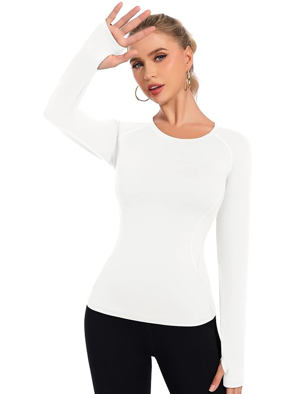 Workout Shirts for Women Long Sleeve Athletic Tops Quick Dry Gym Yoga Top by Loovoo - Used condition - Image 5