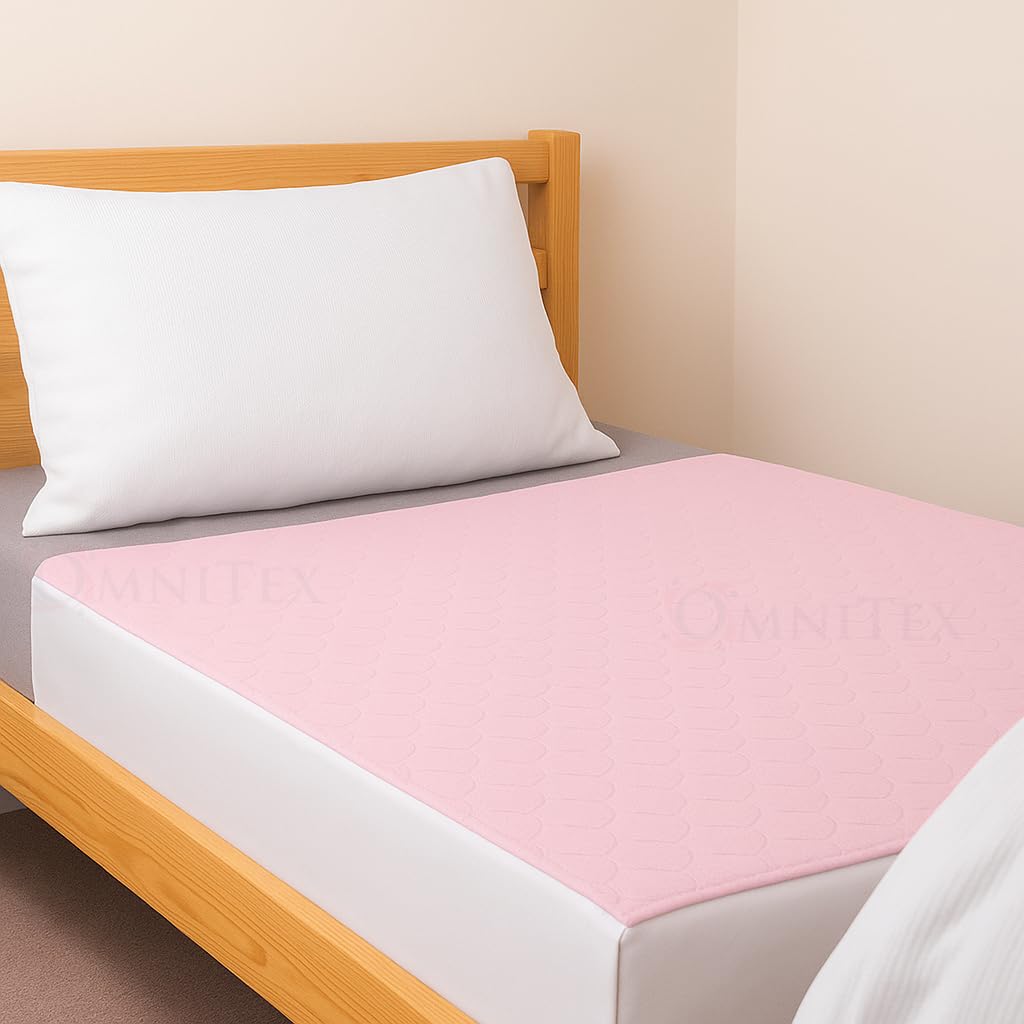 Omnitex Washable Bed Protector With Tucks - 90 X 90Cm Incontinence Pad, 3 Litres Absorption Capacity (1X Reusable Bed Pad)