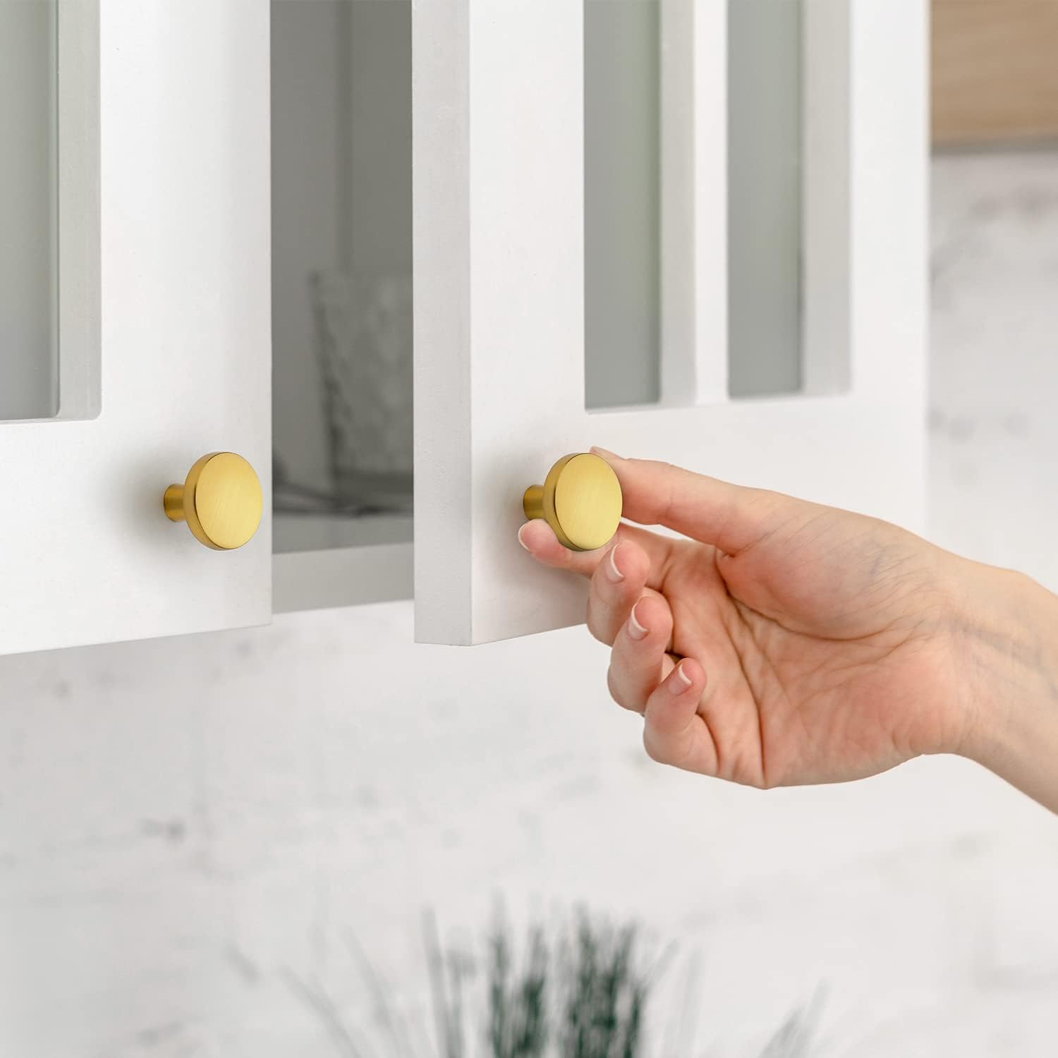 Home Expert 25 Pack Cabinet Knobs Gold Knobs for Dresser Drawers Drawer Pulls 1-1/4in Drawer Knobs Brushed Brass Kitchen Cabinet Knobs Solid Dresser Knobs Gold Hardware for Kitchen Cupboard