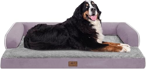 Miniatura 103 de Cama ortopédica extra grande para perros impermeable: cama de espuma viscoelástica para perros XL y extra grandes, sofá sofá, lavable con funda Azul