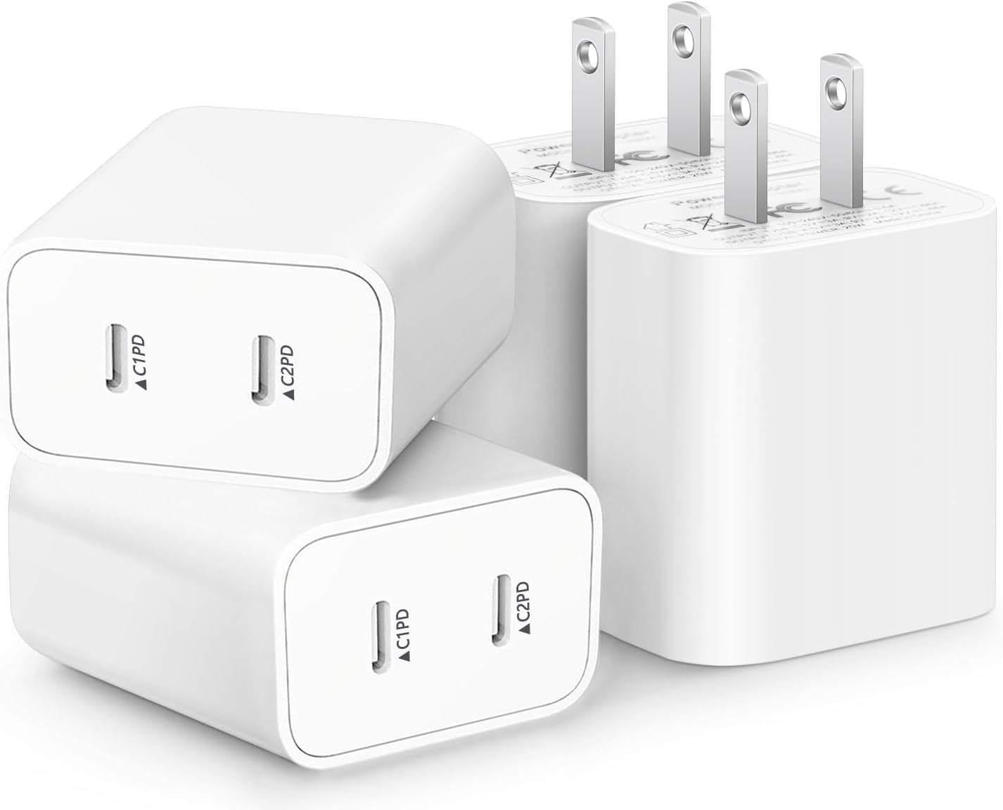 USB C Charger Block,4-Pack Dual Port USB C Fast Charging Block,2in1 Dual Ports Plug Wall Chargers,Type C Wall Charger Plug for iPhone 16/16 Pro/16 Pro Max/16e/iPhone 15 Pro Max/14/13/12 Pro/11/XS/XR/X USB C Charger Block,4-Pack Dual Port USB C Fast Charging Block,2in1 Dual Ports Plug Wall Chargers,Type C Wall Charger Plug for iPhone 16/16 Pro/16 Pro Max/16e/iPhone 15 Pro Max/14/13/12 Pro/11/XS/XR/X