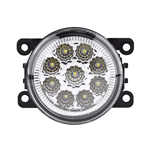 Paire De Feux Antibrouillard LED 9 LEDs Halo Anneau D'Ange Blanc - Feux De Jour DRL - Compatible Focus - 4F9Z-15200-AA