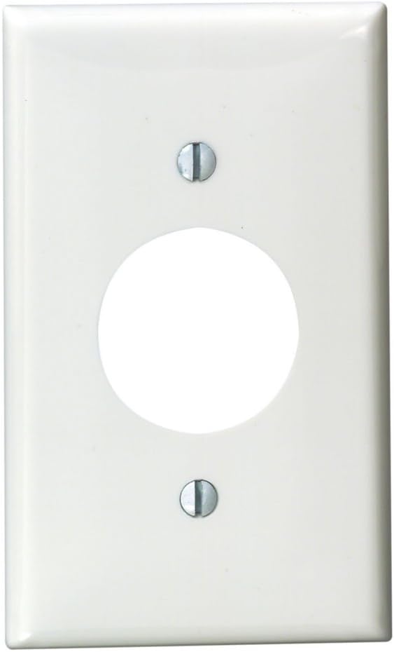 1-Gang Single 1.406-Inch Hole Device Receptacle Wallplate, 80704-W, White