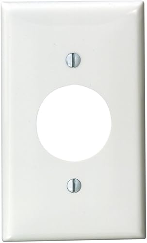 Leviton 1-Gang Single 1.406-Inch Hole Device Receptacle Wallplate, 80704-W, Whit