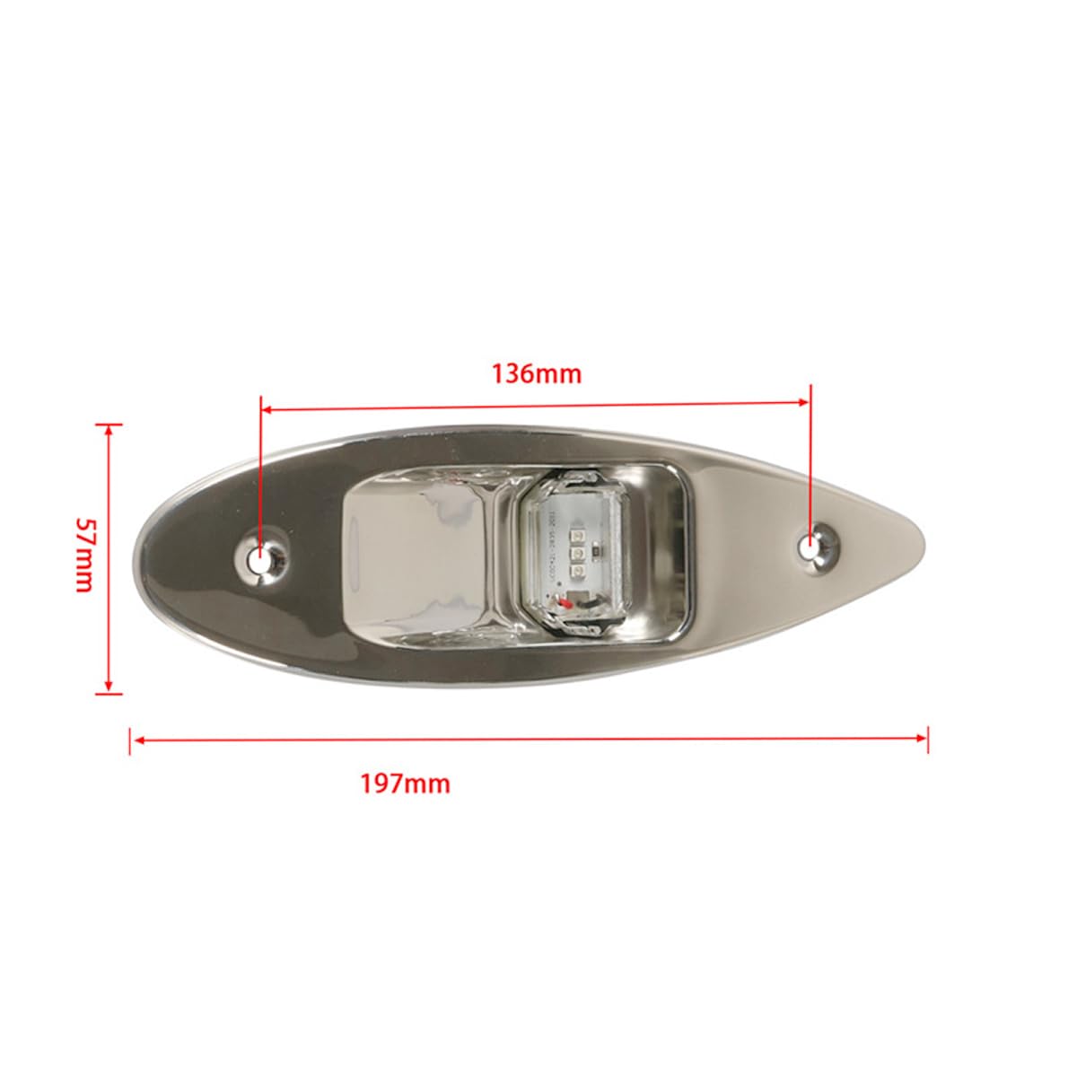 Riven 2 Stück 12V versenkte Navigationssignalleuchte Arc Side, für Boote, Yachten und Marine (Rot, Grün)
