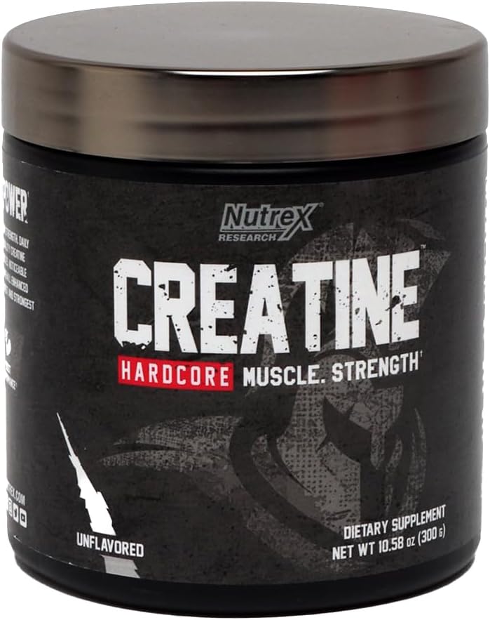 Nutrex Research Hardcore Creatine - Muscle Mass Booster Supplement with 5g Creatine Monohydrate Per Serving - Supports Lean Mass Growth and Muscle Size Enhancement - (Unflavored- 30 Servings)