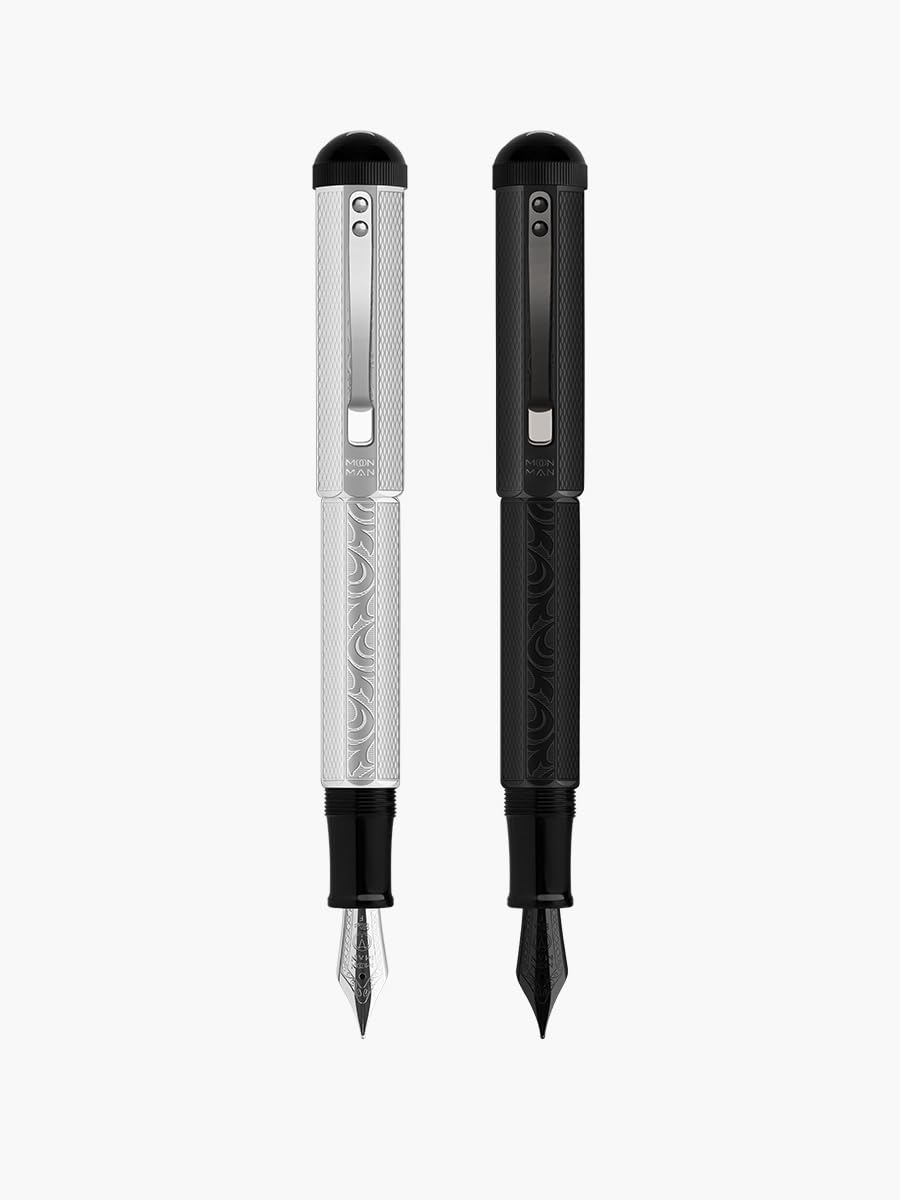 Stylo-Plume Majohn P139#8 Pointe Moyenne - Système Piston Laiton, Grande Capacité, Coffret Cadeau