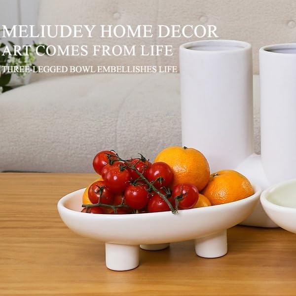 Catch All Bowl Pearlead Ceramic Footed Bowl Round Pedestal Bowl