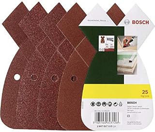 Bosch Home and Garden Accessories 2607017113 25-Piece Sanding Sheet Set for Multi-Sanders, grit 80, 120, 180, Red