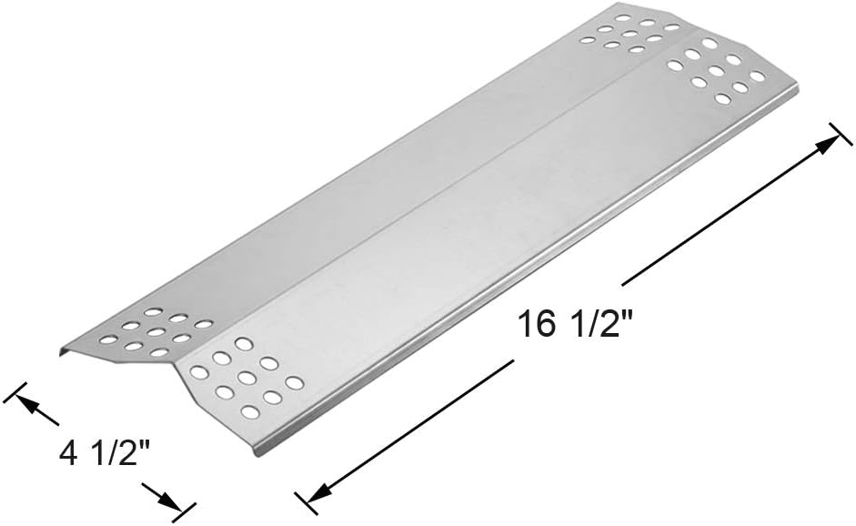 Replacement Parts for Kitchenaid 2 Burner 720-0819, 720-0819GH, 730-0819G Gas Grill, 2 PCS Heat Shield Plate + 2 PCS Grill Burner Tube + 2 PCS Igniter Wire, Stainless Steel, 16 1/2 inch, KZ982