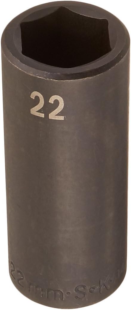 SK Tools USA 1/2 Drive, 22MM, 6 Point, Deep Impact Socket | 34272