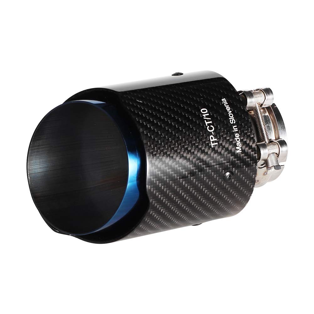 Tubo de escape para coche, fibra de carbono, brillante, para coche, recto, tubo de escape, punta trasera, garganta, vehículo, silenciador trasero, silenciador, para 63-101 mm, 2,5 a 4 pulgad