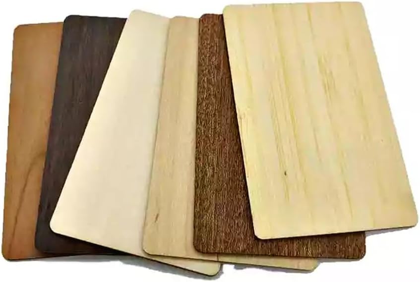 20-Pack NFC Wooden Cards with NFC213 Chip, Ideal for Social Identification & Digital Business Cards (Basswood)