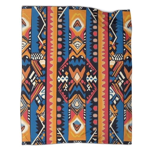Afrikanischer Ethno-Stil 3D-gedruckte Decke Geometrische Muster Design-Tagesdecke Weiche Und Warme Mikrofaser Sofa Bettwäsche 60x80inch(150x200cm)