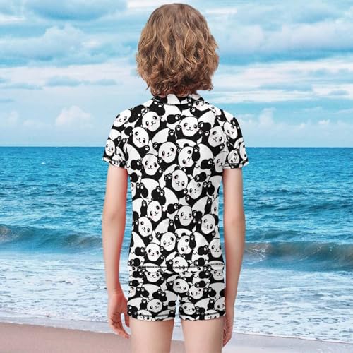 Cute PandaChildren's Swimsuits Boys Two Piece Suit7-9Y（120cm）2
