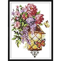 ABEUTY Kit De Broderie Au Point De Croix Oiseaux Riverside Lotus Pour Adultes Pré-imprimés Ou Non, Kit De Démarrage à La Couture DMC Estampillé Ou Non Estampillé Facile Pour Débutants