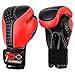 Playwell Elite Serie : Intell Shock Cuero Guantes de Boxeo - Negro/Rojo - 12oz