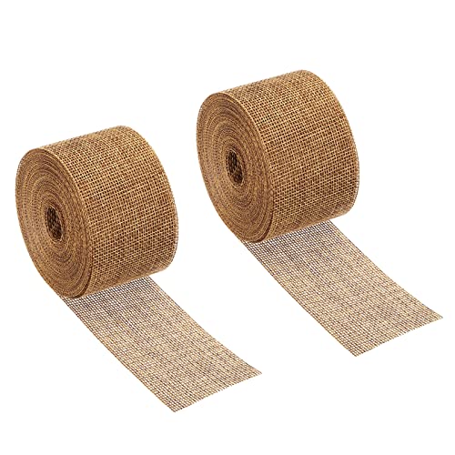 PATIKIL 2 Inch Wide 11 Yards Burlap Fabric Ribbon