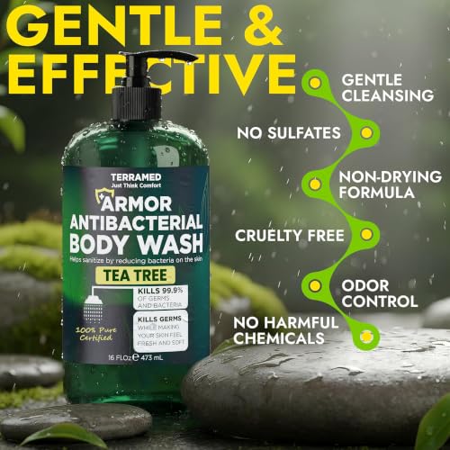 Image of Antibacterial Body Wash with Tea Tree Oil for Back Acne & Skin Irritation