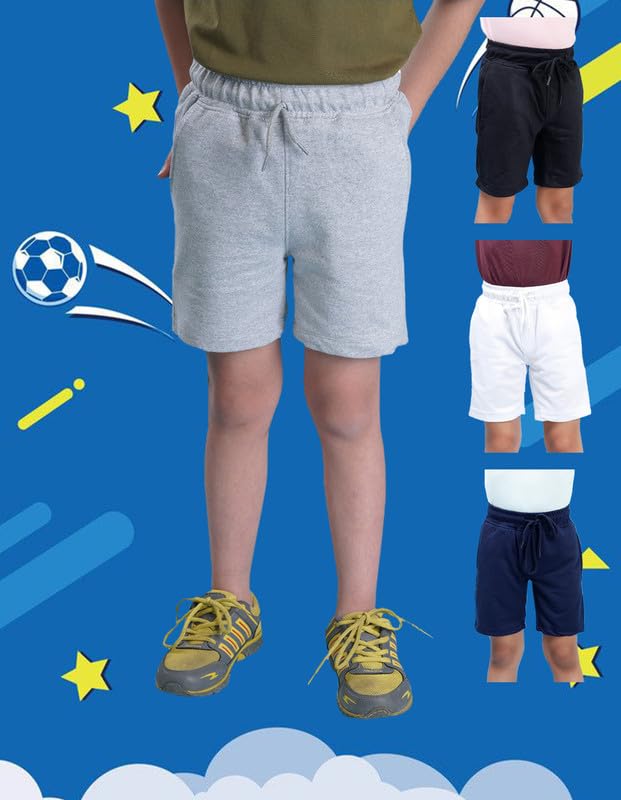 Image of Nusyl Solid & Printed Cotton Blend Shorts for Boys | Comfortable Casual Shorts | Soft Breathable Fabric with Elastic Waistband | Relaxed Fit | 2-16 Years | Multiple Colors