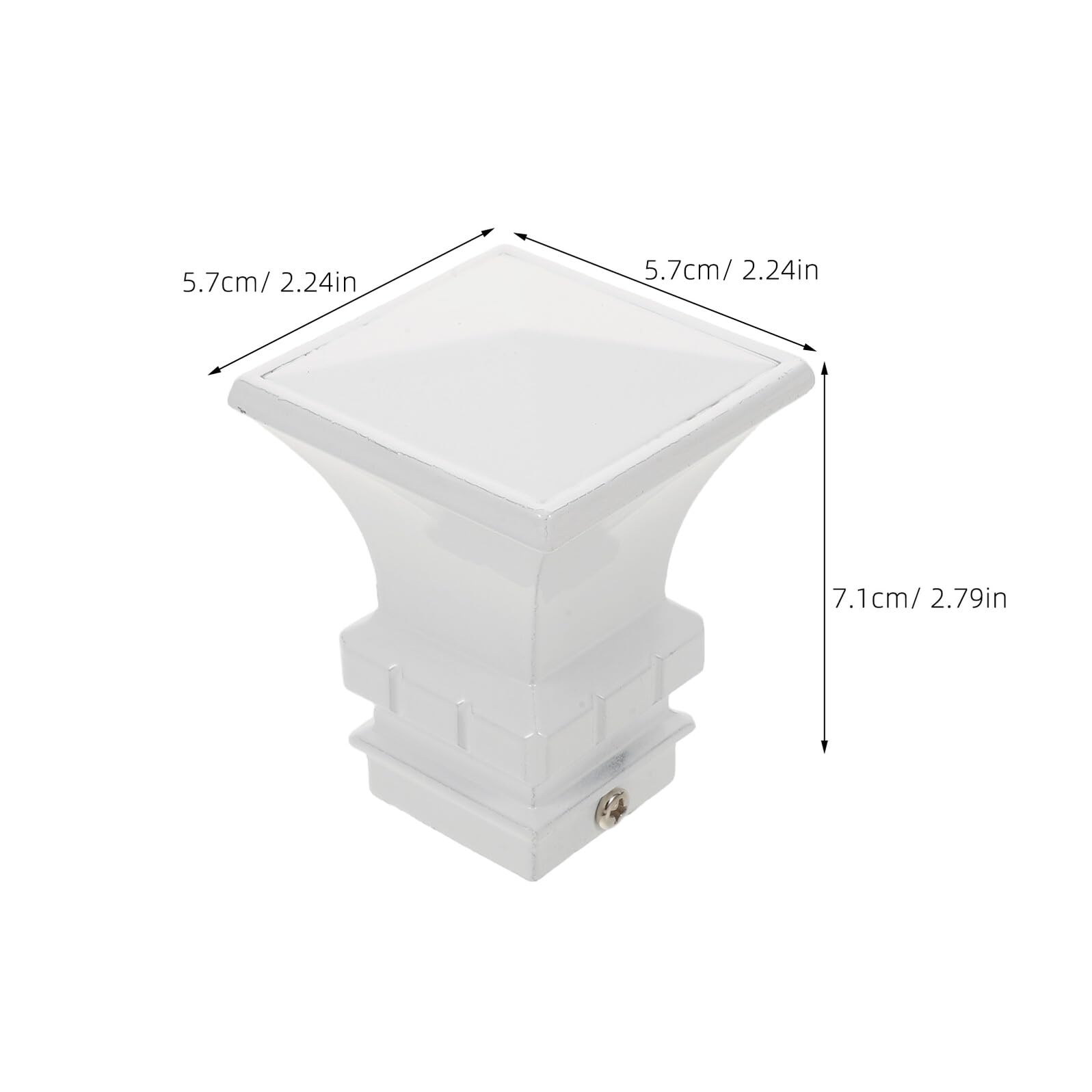Ipetboom Terminali Quadrati per Aste per Tende in Metallo Bianco Set 2 Pezzi Design Spesso per Supporto Resistente Decorativi Stile Romano per Soggiorno Cucina e Ufficio Facile
