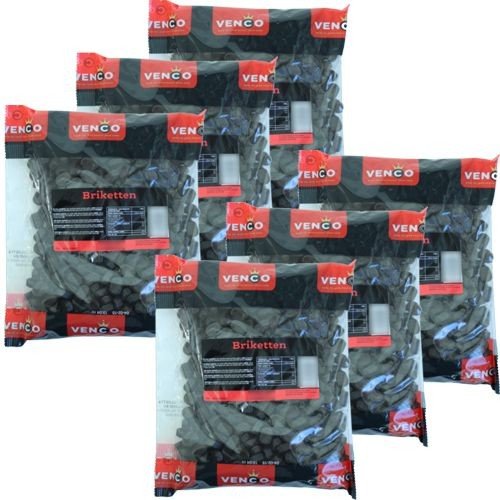 Venco Holland Lakritze 'Dubbelzoute Briketten' 6 Packungen a 1kg (Doppelt gesalzen)