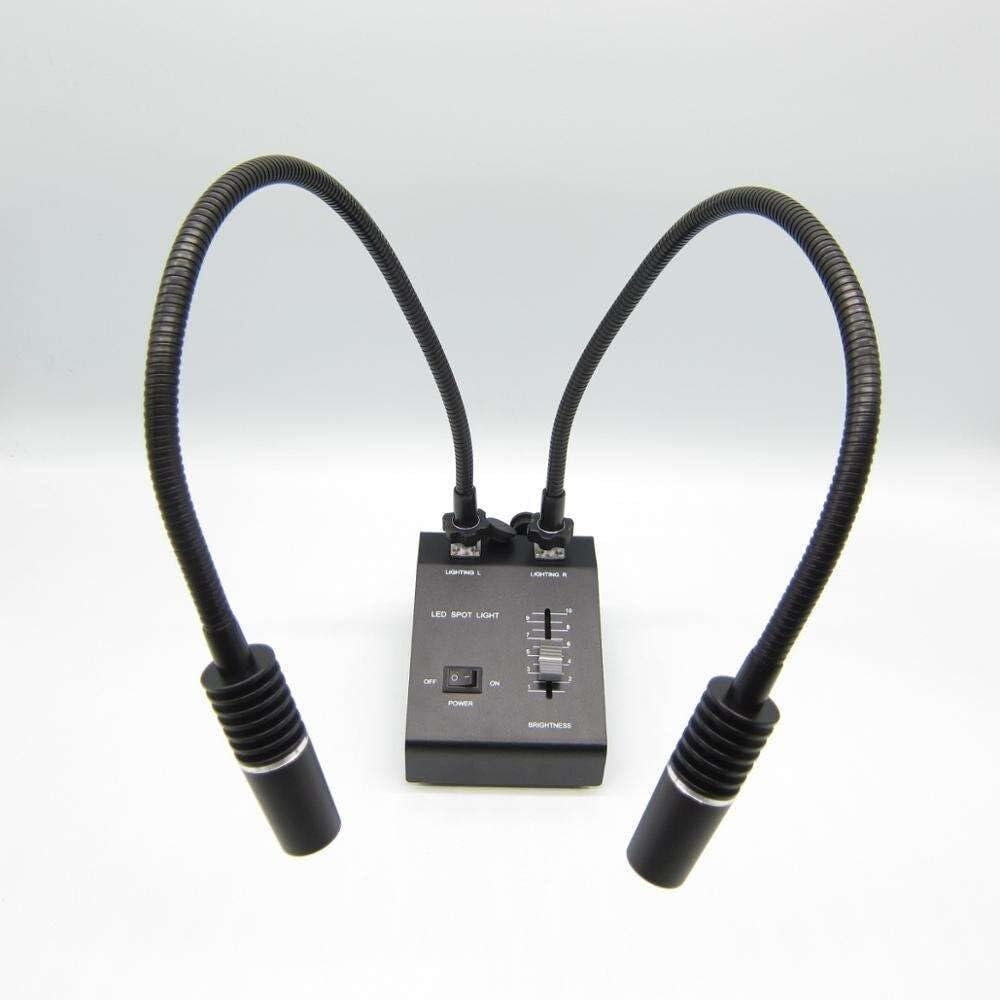 Accesorios para microscopio Digital de Mano - Luz LED Doble con Cuello de Cisne de 6 vatios para microscopio Estereo, iluminador de microscopio, luz puntual, Accesorios para microscopio