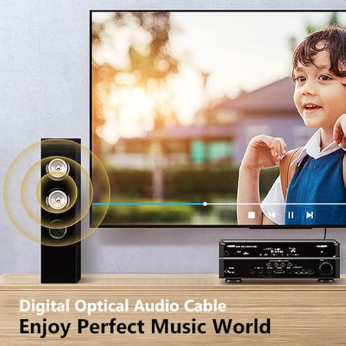Tobo Optical Audio Cable,Fiber Optic Cable Ultra-Thin Cord,Spdif Toslink Optical Cable Compatible With Tv Sound Bar Home Theater Ps4 Xbox Samsung... - Image 2