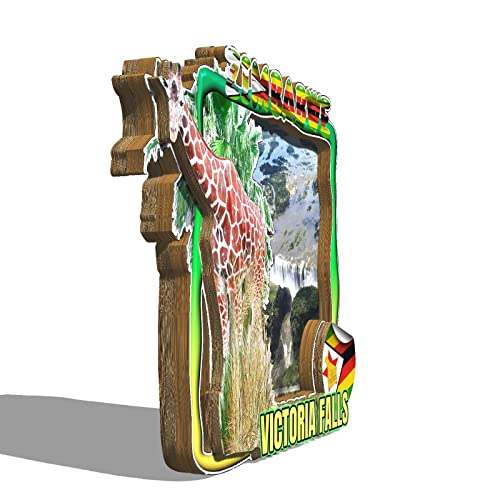Imán de Nevera Victoria Falls Zimbabwe de Madera 3D miniatura 2