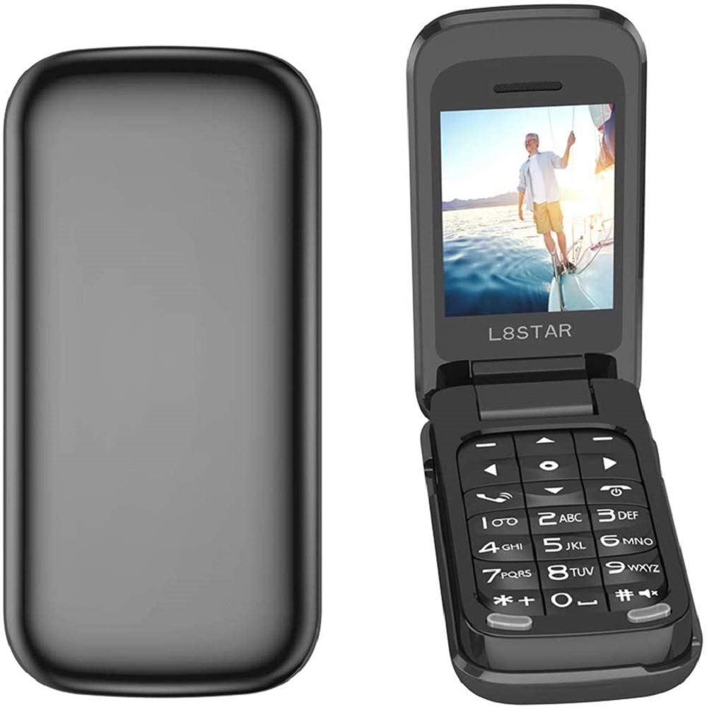 JJA BROS World Smallest Flip BM60 Mini Music Bluetooth Dial Mobile Phone Voice Changer 3.5 Earphone Jack Mp3 Music Player (Black)