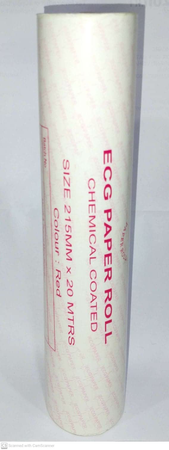 DHIPL - 215 MM X 20 MTR ECG Paper ROLL Full Graph (Set of 10)